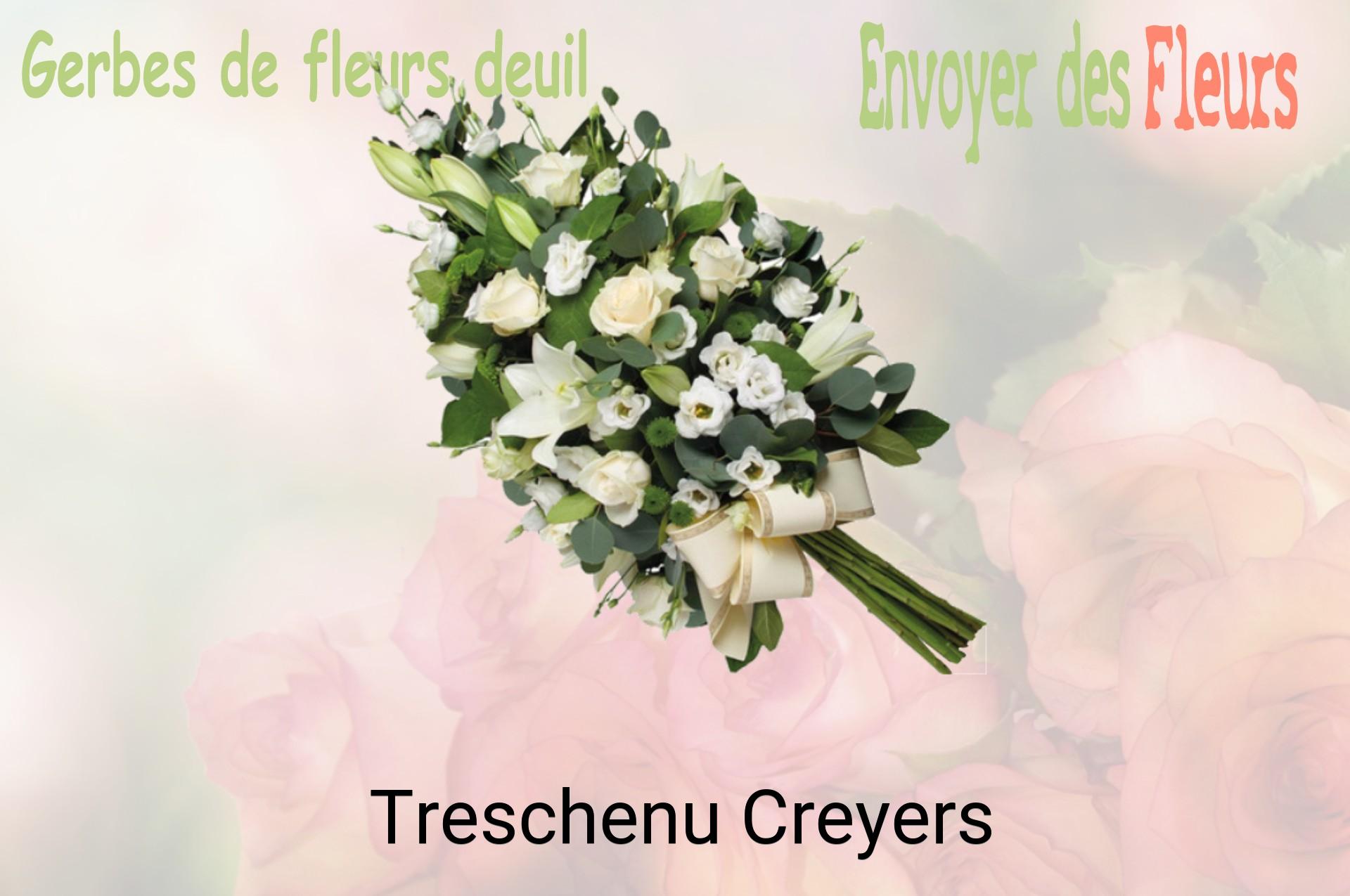 Gerbe de fleurs de deuil livrée à Treschenu-Creyers